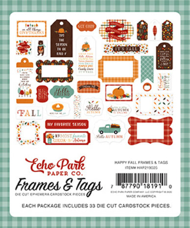 Echo Park Happy Fall Frames & Tags (HAP219025) (OUTLET)