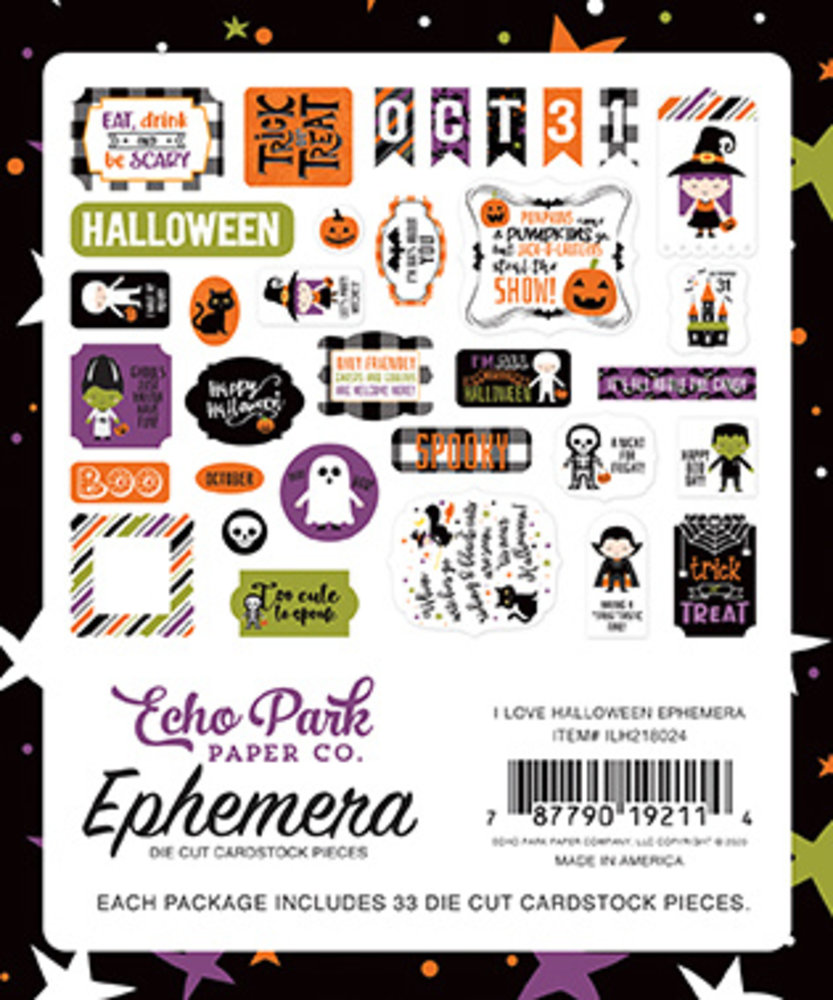 Echo Park I Love Halloween Ephemera (ILH218024) (DISCONTINUED) Echo Park I Love Halloween Ephemera (ILH218024) (DISCONTINUED)