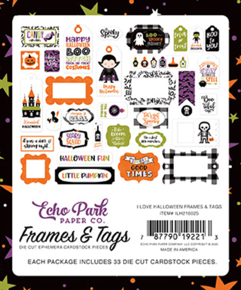 Echo Park I Love Halloween Frames & Tags (ILH218025) (OUTLET)