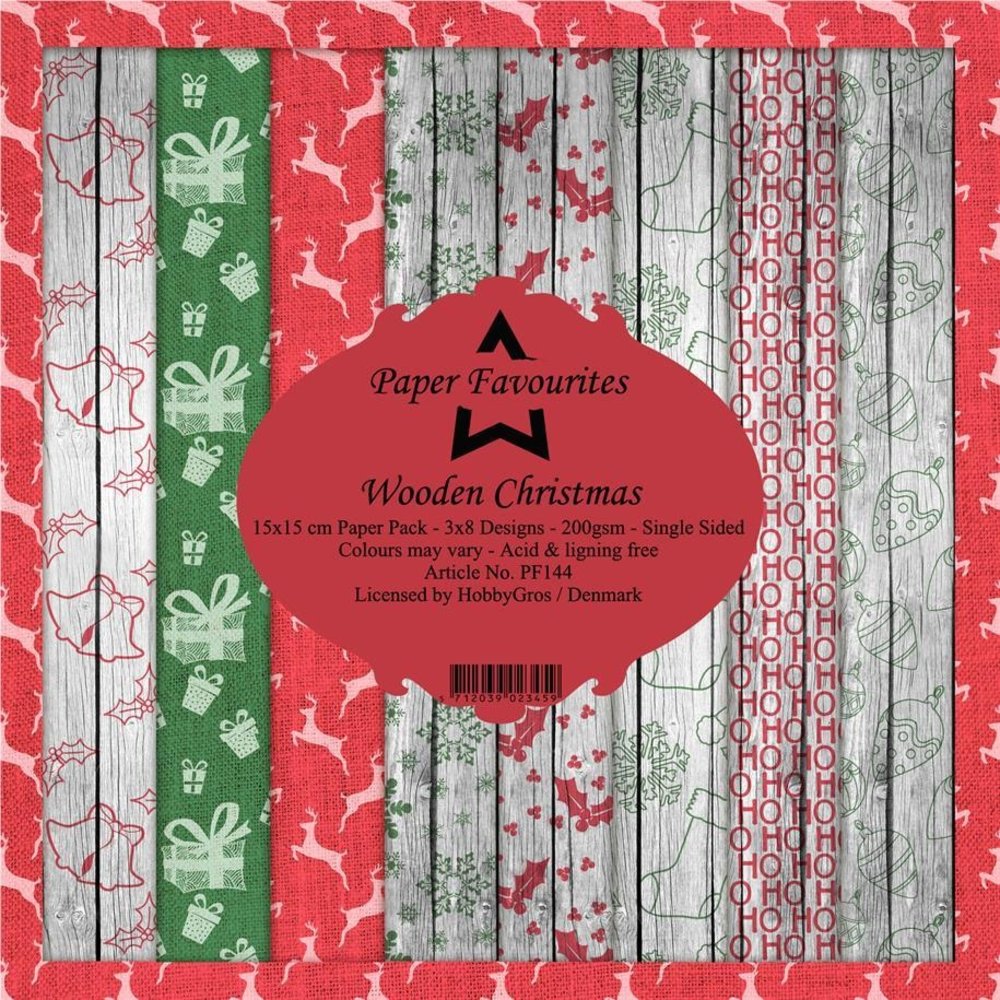 Paper Favourites Wooden Christmas 6x6 Inch Paper Pack (PF144) (DISCONTINUED)