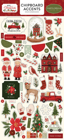 Carta Bella Hello Christmas 6x13 Inch  Chipboard Accents (CBHC124021) (OUTLET)
