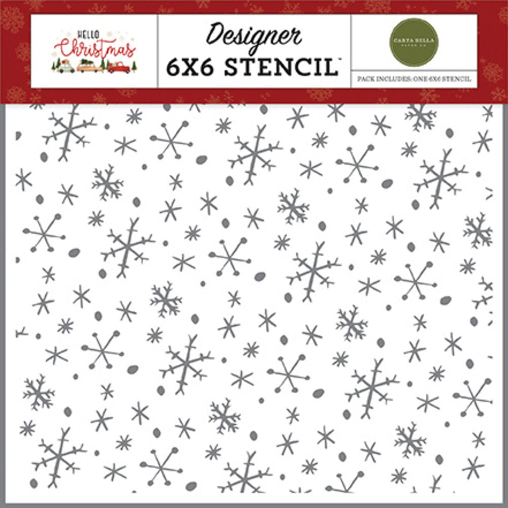 Carta Bella Wonderland Snowflakes 6x6 Inch Stencil (CBHC124035) (OUTLET)