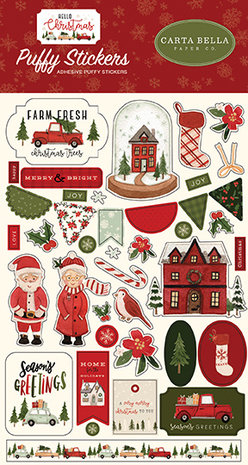 Carta Bella Hello Christmas Puffy Stickers (CBHC124066) (OUTLET)