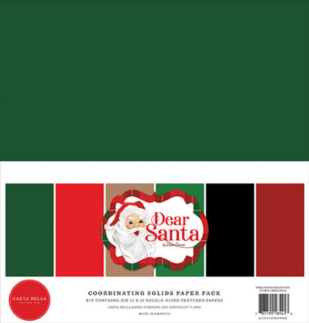 Carta Bella Dear Santa 12x12 Inch Coordinating Solids Paper Pack (CBDE125015) (OUTLET)