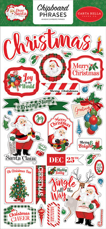 Carta Bella Dear Santa 6x13 Inch Chipboard Phrases (CBDE125022) (OUTLET) Carta Bella Dear Santa 6x13 Inch Chipboard Phrases (CBDE125022) (OUTLET)