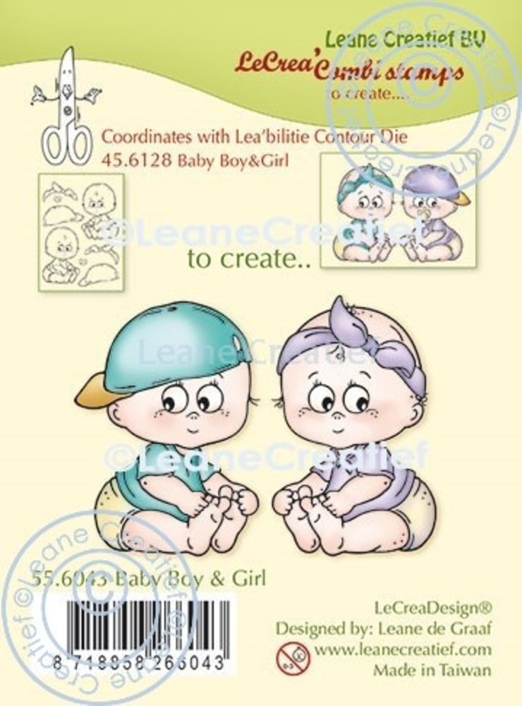 Leane Creatief Baby Boy & Girl Clear Stamps (55.6043) (DISCONTINUED) Leane Creatief Baby Boy & Girl Clear Stamps (55.6043) (DISCONTINUED)