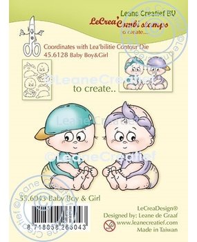 Leane Creatief LeCreaDesign® combi clear stamp Baby Boy & Girl (55.6043) (OUTLET)