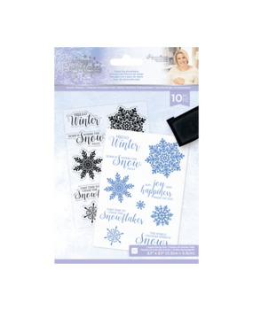 Crafter's Companion Glittering Snowflakes A6 Clear Stamp Chase The Snowflakes (S-GS-ST-CHTS) (OUTLET)