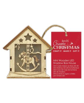Papermania Create Christmas Mini Wooden LED Shadow Box House Rocking Horse (PMA 174961) (DISCONTINUED)