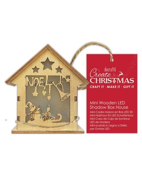 Papermania Create Christmas Mini Wooden LED Shadow Box House Noel (PMA 174965) (DISCONTINUED)