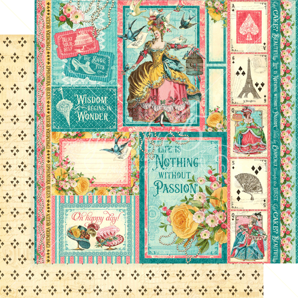 Graphic 45 Ephemera Queen 8x8 Inch Paper Pad (4502103) (OUTLET)