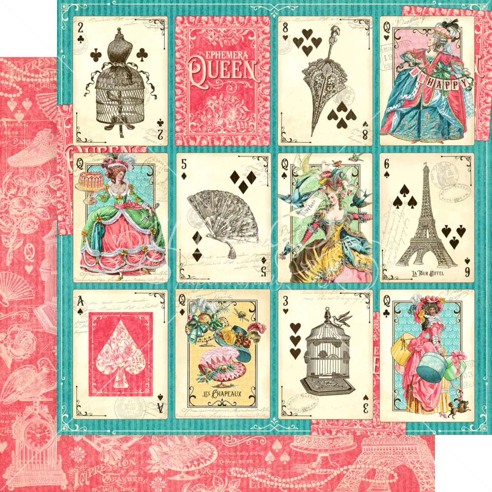 Graphic 45 Ephemera Queen 8x8 Inch Paper Pad (4502103) (OUTLET)