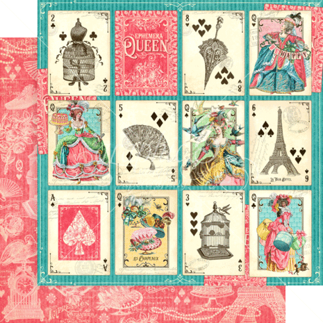 Graphic 45 Ephemera Queen 8x8 Inch Paper Pad (4502103) (OUTLET)