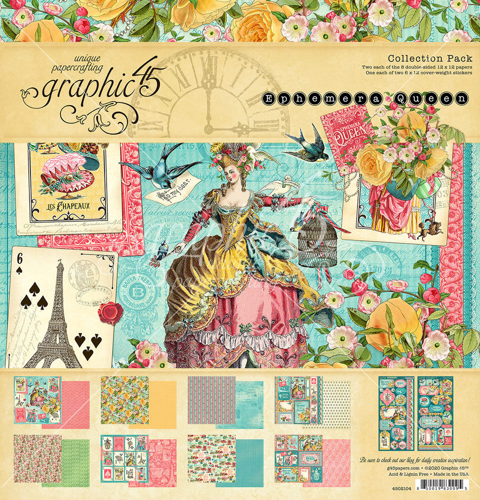 Graphic 45 Ephemera Queen 12x12 Inch Collection Pack (4502104) (OUTLET) Graphic 45 Ephemera Queen 12x12 Inch Collection Pack (4502104) (OUTLET)