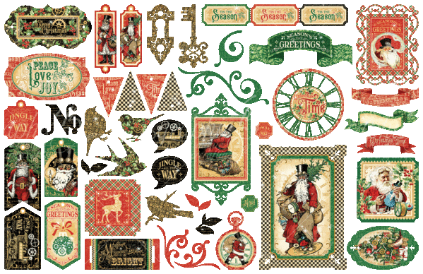 Graphic 45 Christmas Time Die-cut Assortment (4502124) (OUTLET)