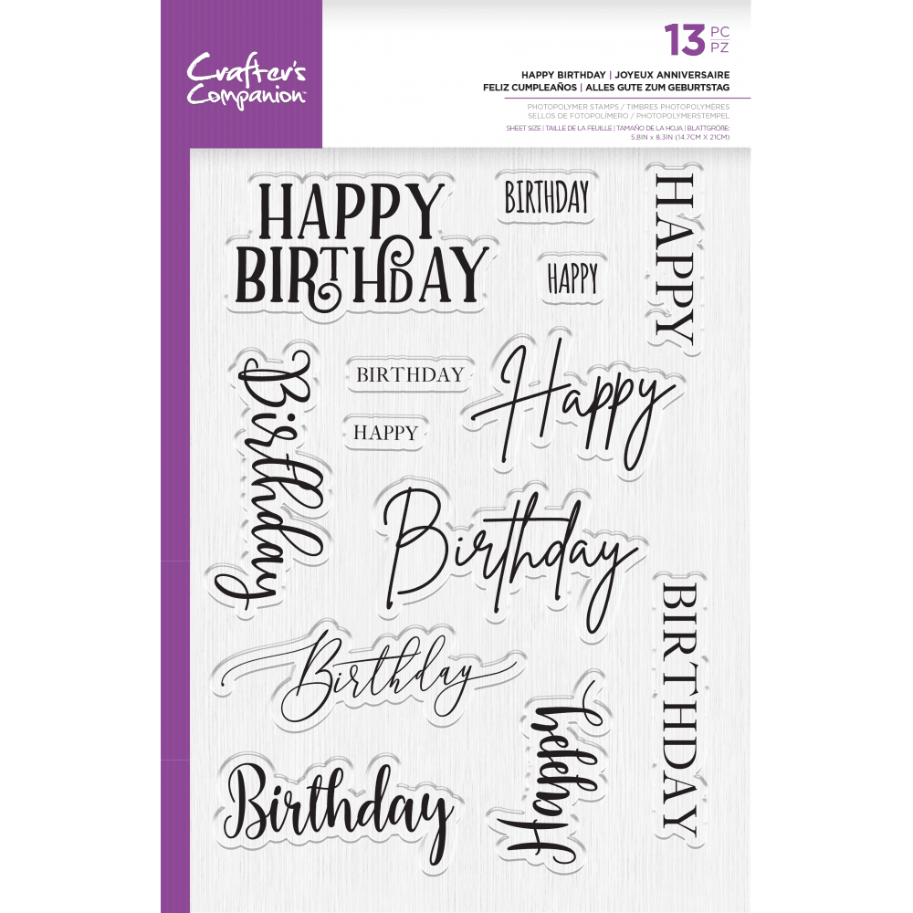Visible Image - Happy Birthday - Clear Polymer Stamp Set – Topflight Stamps,  LLC