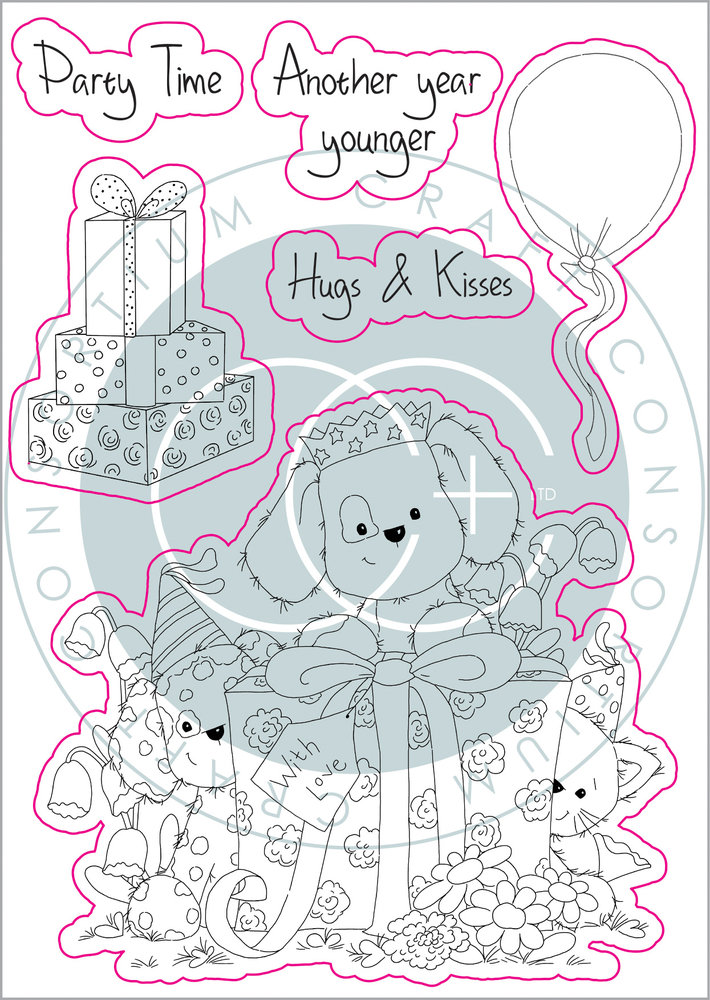 Craft Consortium The Gift of Giving Clear Stamps Party Time (CCSTMP038) (DISCONTINUED)