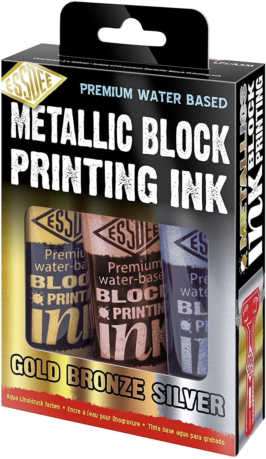 Metallic Block Printing Ink Set (3pcs) (LPI/A3M) Craftlines B.V.
