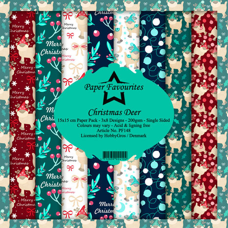 Paper Favourites Christmas Deer 6x6 Inch Paper Pack (PF148) (DISCONTINUED)