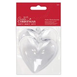Papermania Create Christmas Plastic Fillable Baubles Hearts (2pcs) (PMA 105979) (DISCONTINUED)