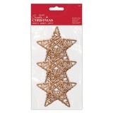 Papermania Create Christmas Rattan Stars 90mm (3pcs) (PMA 174461) (DISCONTINUED)