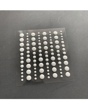 Simple and Basic Adhesive Enamel Dots Soft White (96pcs) (SBA001)