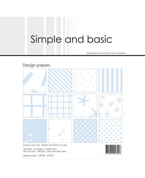 Simple and Basic Pigeon Blue 6x6 Inch Paper Pack (SBP022) (DISCONTINUED)
