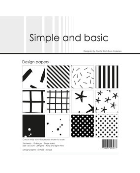 Simple and Basic Jet Black 6x6 Inch Paper Pack (SBP025) (DISCONTINUED)