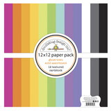 Doodlebug Design Ghost Town 12x12 Inch Textured Cardstock Assortment Pack (7043) (DISCONTINUED)