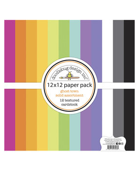 Doodlebug Design Ghost Town 12x12 Inch Textured Cardstock Assortment Pack (7043) (DISCONTINUED)