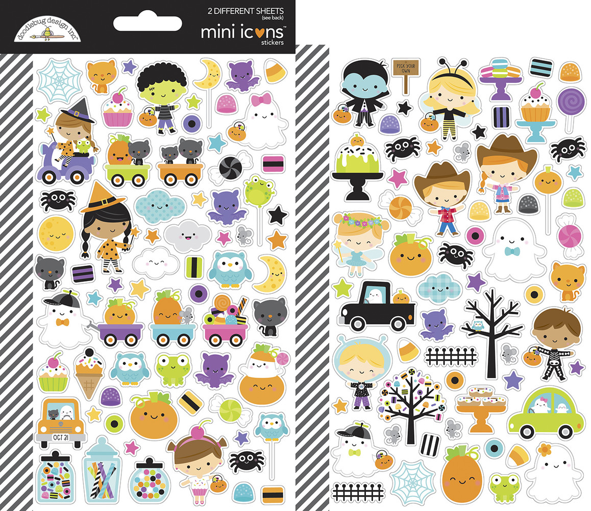 Doodlebug Design Ghost Town Mini Icons Stickers (7048) (DISCONTINUED)