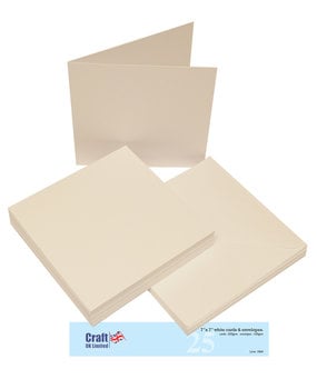 Craft UK Cards & Envelopes 7x7 Inch White (CUK1064)