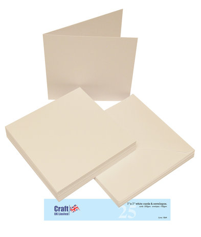 Craft UK Cards & Envelopes 7x7 Inch White (CUK1064)