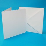 Craft UK Cards & Envelopes 7x7 Inch Scalloped White (CUK1076)