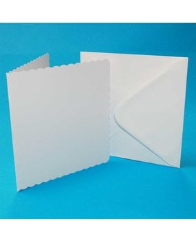 Craft UK Cards & Envelopes 7x7 Inch Scalloped White (CUK1076)