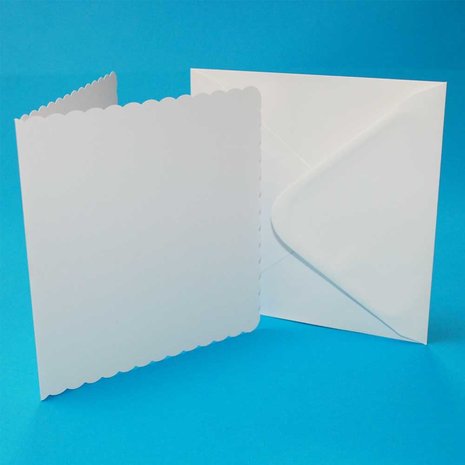 Craft UK Cards & Envelops 8x8 Inch Scalloped White (CUK839)