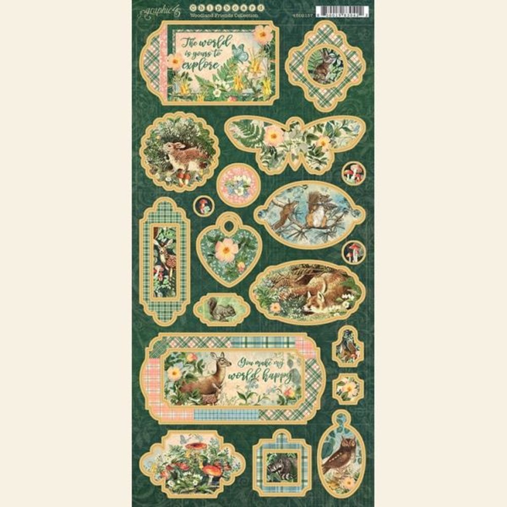 Graphic 45 Woodland Friends Chipboard (4502137) (OUTLET)