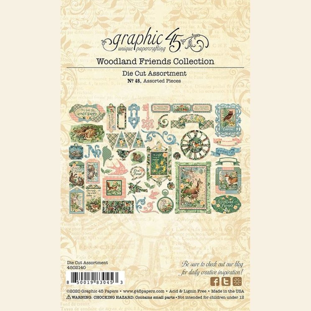 Graphic 45 Woodland Friends Die-cut Assortment (4502140) (OUTLET)