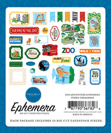 Carta Bella Zoo Adventure Ephemera (CBZA128024) (OUTLET)