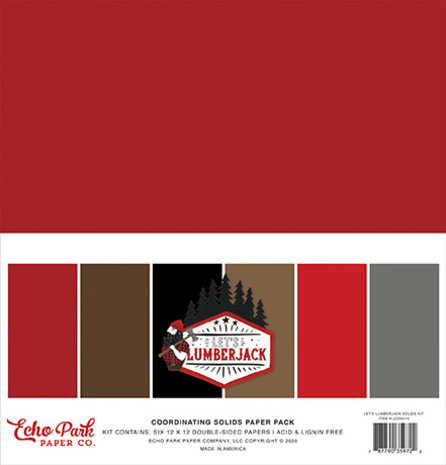 Echo Park Let's Lumberjack 12x12 Inch Coordinating Solids Paper Pack (LU255015) (DISCONTINUED) Echo Park Let's Lumberjack 12x12 Inch Coordinating Solids Paper Pack (LU255015) (DISCONTINUED)