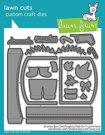 Lawn Fawn Shadow Box Card Fireplace Add-On Dies (LF2437) (OUTLET)