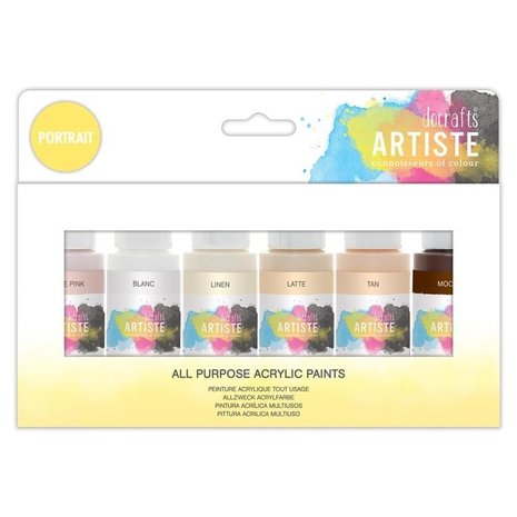 Docrafts Artiste Acrylic Paint Pack 6x59ml Portrait (DOA 763297) (DISCONTINUED) Docrafts Artiste Acrylic Paint Pack 6x59ml Portrait (DOA 763297) (DISCONTINUED)