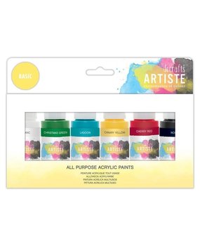 Docrafts Artiste Acrylic Paint Pack 6x59ml Basic (DOA 763298) (DISCONTINUED)