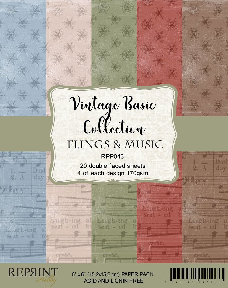 Reprint Flings & Music Vintage Basic Collection 6x6 Inch Paper Pack (RPP043) (DISCONTINUED) Reprint Flings & Music Vintage Basic Collection 6x6 Inch Paper Pack (RPP043) (DISCONTINUED)