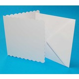 Craft UK Card and Envelope 5x5 Inch Scalloped White (CUK834)