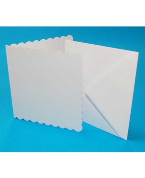 Craft UK Card and Envelope 5x5 Inch Scalloped White (CUK834)