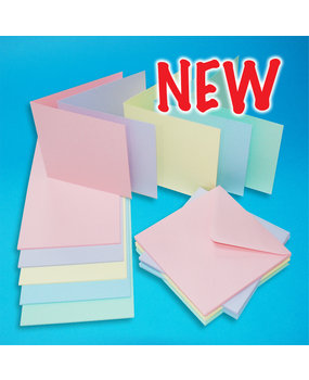 Craft UK Cards & Envelopes Assorted Pastel 6x6 Inch (CUK2380)