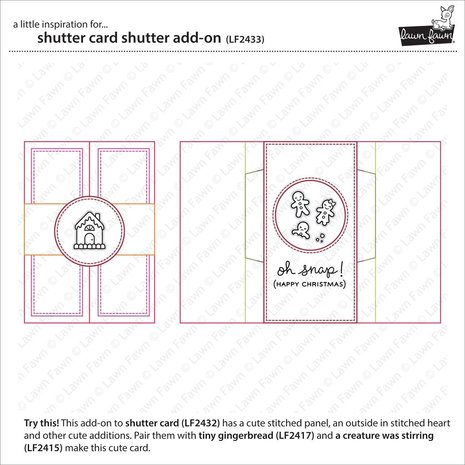 Lawn Fawn Shutter Card Add-On Dies (LF2433) (OUTLET) Lawn Fawn Shutter Card Add-On Dies (LF2433) (OUTLET)