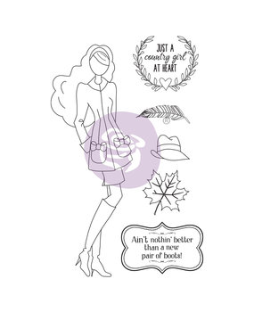 Prima Marketing Julie Nutting Doll Stamp Jessi (913236) (DISCONTINUED)