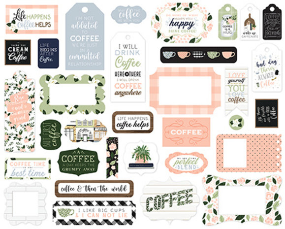 Echo Park Coffee & Friends Frames & Tags (CF230025) (DISCONTINUED) Echo Park Coffee & Friends Frames & Tags (CF230025) (DISCONTINUED)